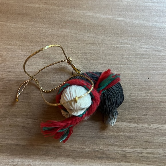 Old English Sheepdog Miniature Christmas Ornament Made of Resin with Yarn Scarf - Picture 4 of 5